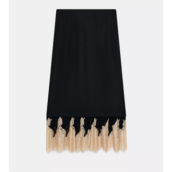 ZARA ZW Collection Combined Lace Skirt NWT - Picture 9 of 10